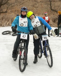 Resting with Kevin before our race